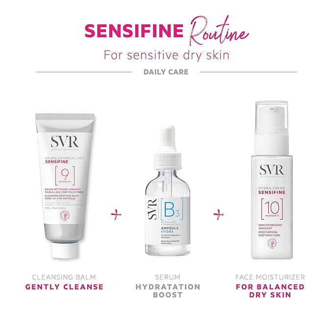 SVR Sensifine Cleansing Balm with Shea Butter & Coconut Oil. Soothing Balm-to-Oil Face Cleanser & Makeup Remover, Even Waterproof. For Sensitive Reactive Skin. Minimalist Formula, 3.5 fl.oz.