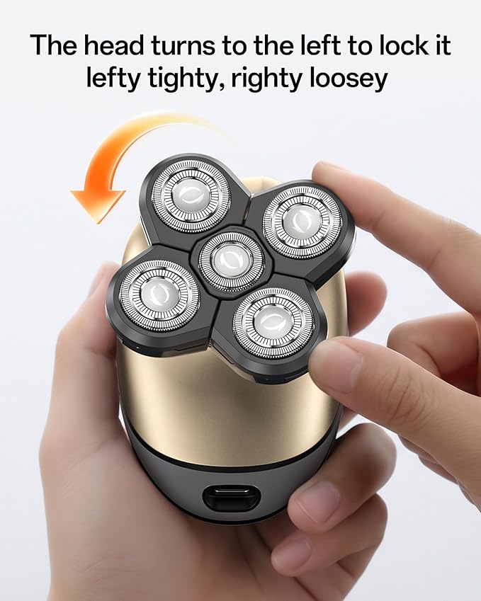 Electric Razor for Men, 5-in-1 Multi-Function Electric Shavers for Men, IPX7 Waterproof Bald Head Shaver with LED Display, Rechargeable Beard Trimmer Body Hair Trimmer, Ideal Gifts for Husband