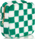 Sanitary Napkin Storage Bag, Zipper Period Bag, Checkered Portable Menstrual Pad Bag Panty Liners, Tampon Storage Pouch for Women Ladies Daily Use Storage Purse Travel