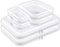 Sanwuta 6 Pcs Clear Hard Zipper Case Plastic Zipper Pouches Transparent Makeup Bag Pencil Case Pouches Toiletry Diaper Bag for Travel Toy Storage Organizer Bins(Clear,Three Sizes)