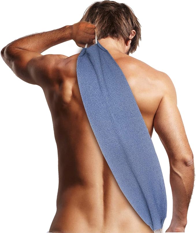 Evridwear Exfoliating Back Scrubber with Handles Two Sides for Body Shower Deep Cleans Skin Massages Invigorating Blood Circulation Men Women One Size (Back Scrubber)