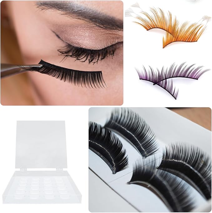 TOYANDONA Eyelash Storage Box Flip Lid Monolayer False Eyelash Organizer Case Makeup Accessories Holder
