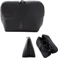 THE VERTI-Vertical Waterproof Makeup & Toiletry Bag | 23-Pocket Organizer with Upright, Fold-Down Design for Skincare, Toiletries & Essentials (Onyx, Medium)