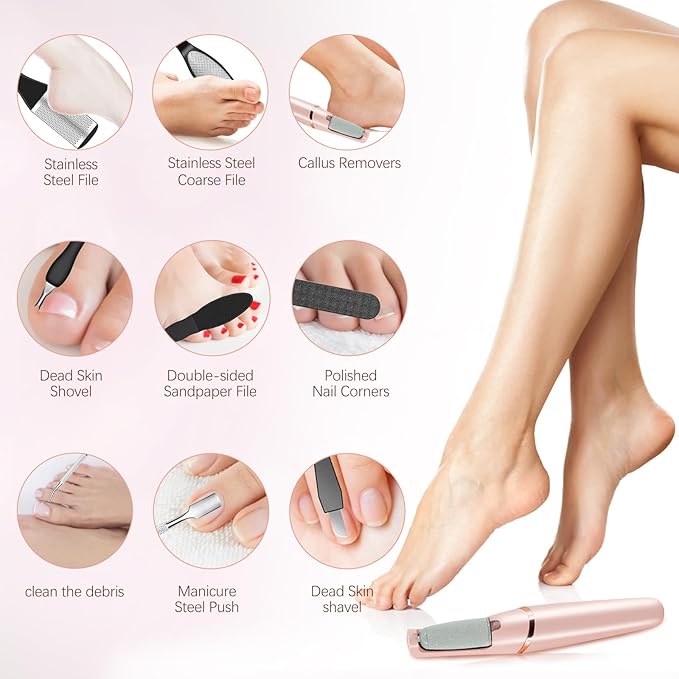 Electric Callus Removers for Feet, Haootadiy Electric Foot Callus Remover Pedicure Kits Rechargeable with12 in 1, Removes Dry Skin for Smoother Feet, Foot Care for Dead Skin Ideal Gift, Assorted