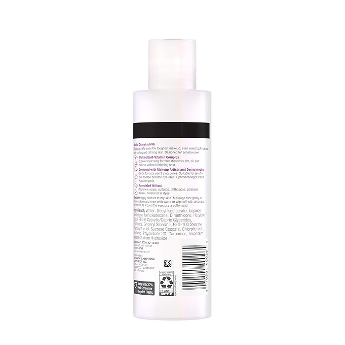 Neutrogena Makeup Melting Nourishing Micellar Milk with 7% Emollient-Vitamin Complex, Soothing Fragrance-Free Eye, Lip & Face Makeup Remover for Sensitive & Dry Skin, Oil-Free, 6.7 fl. oz