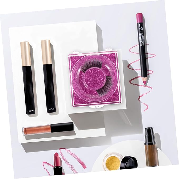 6pcs False Eyelash Organizer Eyelash Packaging Box Portable Compact Lash Case Holder for Glitter Lashes