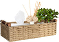 Round Paper Rope Storage Basket with Handle, Beige, 14.5in x 6.6in x 3.74in