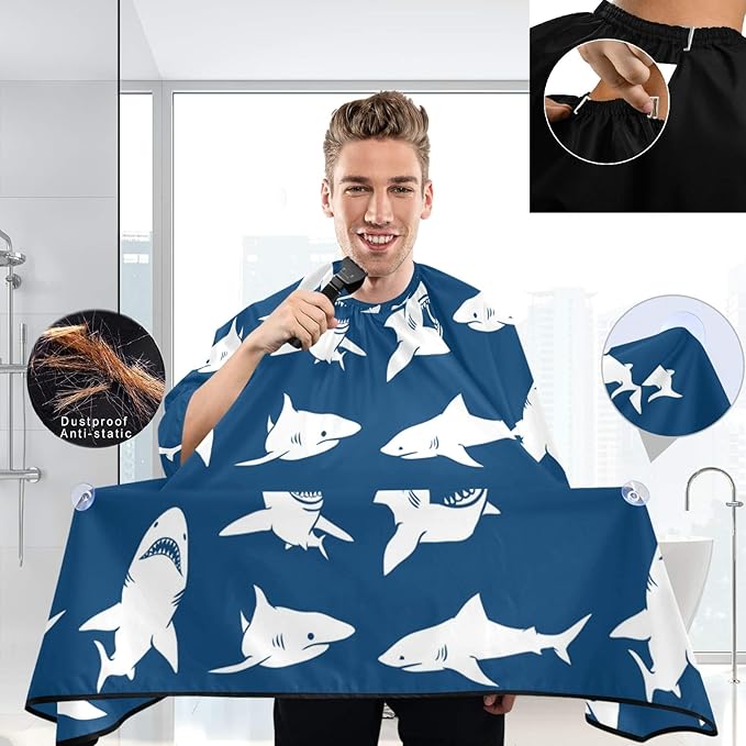 visesunny Professional Barber Cape Polyester Hair Cutting Clippings Catcher Grooming Cape Apron for Shaving Trimming For Men