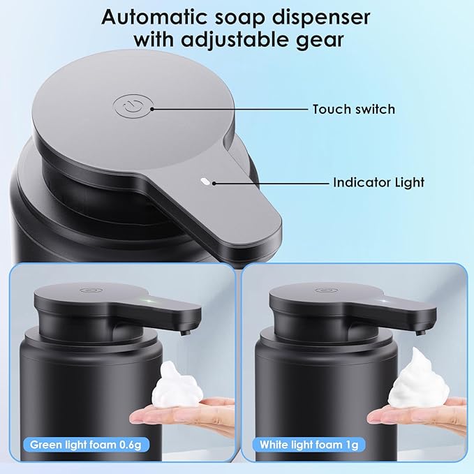 Automatic Soap Dispenser Touchless Foaming: Soap Dispenser Rechargeable for Bathroom