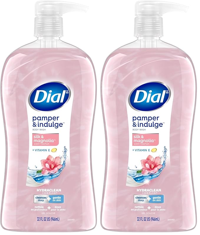 Dial Body Wash, Pamper & Indulge, Silk & Magnolia, 32 fl oz (Pack of 2)