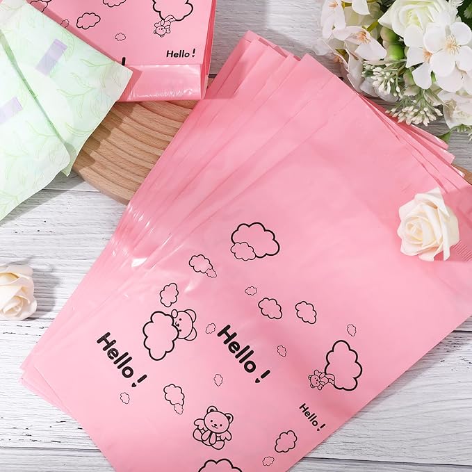 100 Pcs Sanitary Napkin Disposal Bags,Feminine Hygiene Disposal Bags for Pads,Tampon Sanitary Bag for Women Girls Privacy Protection(Pink)
