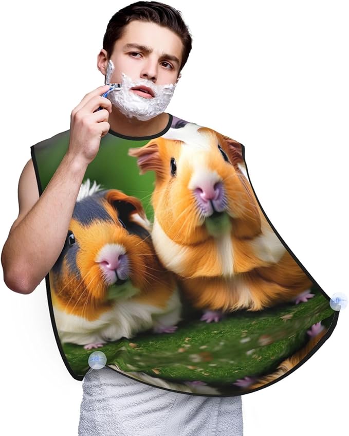 Tropical Fruit Pineapple Print Beard Bib Shaving Apron, Beard Hair Trimming Cape Gift For Dad