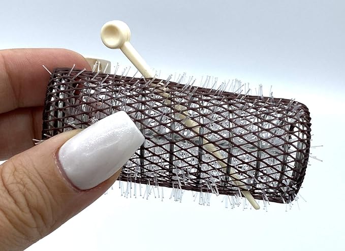 ALAZCO 8 pc Vintage Style Hair Rollers XLarge BRUSH ROLLERS & 8 PINS (8 XL Rollers)