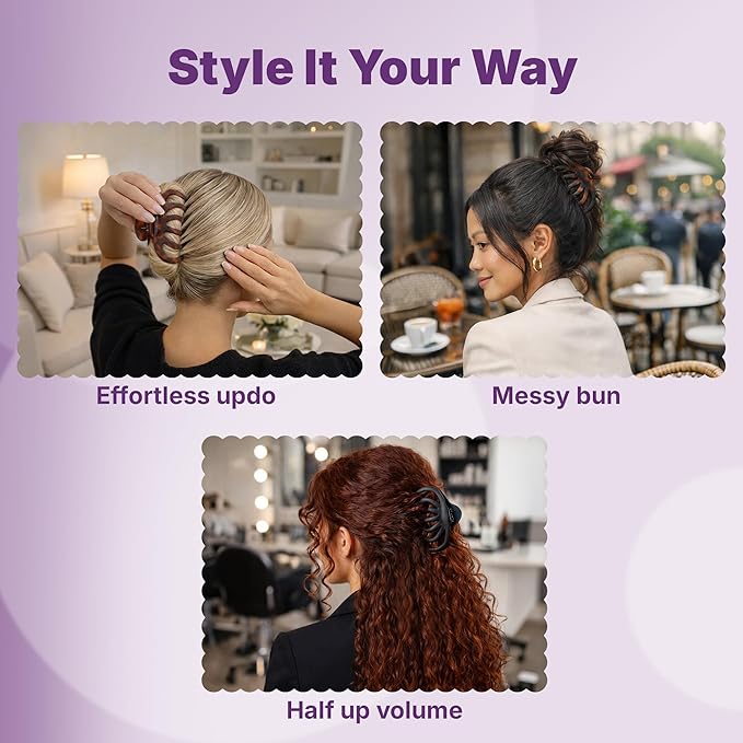 Goody SlideProof Large Hair Clips, Stylish, Secure Grip Octopus Claw Clips for Thick Hair, Styling Accessories for All Occasions & Longer Lengths, Gifts for Women & Girls, Black & Tortoiseshell, 2 Ct