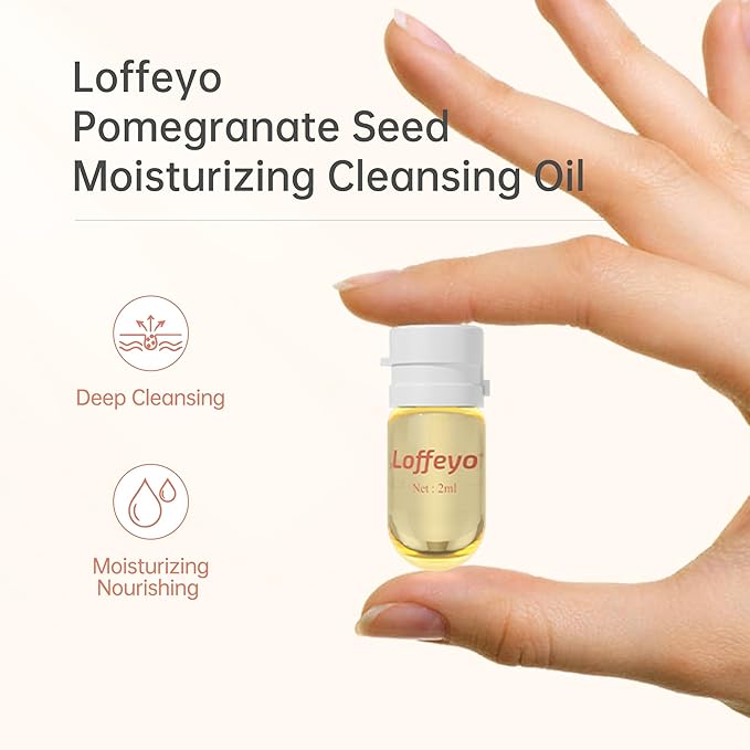20PCS Travel Cleansing Oil Makeup Remover, Individually Mini Size Packaged Units, Moisturizing Pomegranate Seed, Travel Essential, Hotel Use