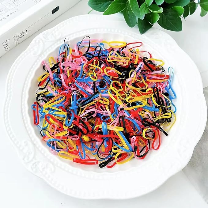 2000 PCS Hair Bands, Elastic Hair Band, Mini Hair Rubbers Ties for Girls Ponytail Hair Accessories, Soft Elastic Bands Non-Slip Small Hair Ties, with 2 PCS Topsy Tail Hair Tools. (multicolored)