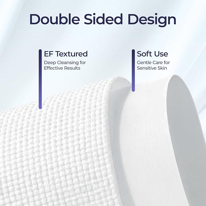 ECOLOOK Disposable Face Towel XL-10"x12" Upgraded Thick Facial Towels, Ultra Soft Clean Face Towels Disposable, 60 Count & 90 GSM, Ideal for Sensitive Skin-2 PACK