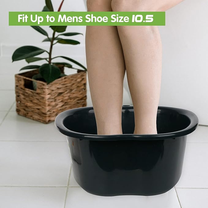 Foot Soaking Tub, Durable Feet Soaking Bath Basin Large Feet Bucket Wash Basin Plastic Tub Convenient Foot Massager Spa for Detox,Toe Nails, and Ankles,Pedicure (Black)