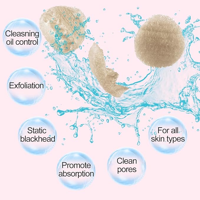 Bokon Loofah Exfoliating Face Pads 2.36 Inches Round Natural Loofah Sponge Body Face Scrubber Remove Dead Skin Facial Pad Bulk for Bath Shower Spa Skin Cleaning Women Men(25 Pcs,Beige)