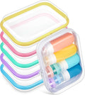 Sanwuta 6 Pcs Clear Hard Zipper Case Plastic Zipper Pouches Transparent Makeup Bag Pencil Case Pouches Toiletry Diaper Bag for Travel Toy Storage Organizer Bins(Colorful,7.09 x 5.12 x 2 Inch)