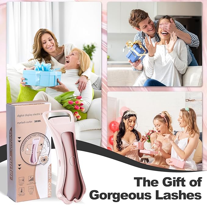 Heated Eyelash Curler Fast Heat up Within 15s, Electric Eyelash Curlers with 4 Temperature Modes for 24H Long-Lasting Eyelash Curls, Cute Cat Paw Lash Curler Gentle Safe, Type-C Rechargeable