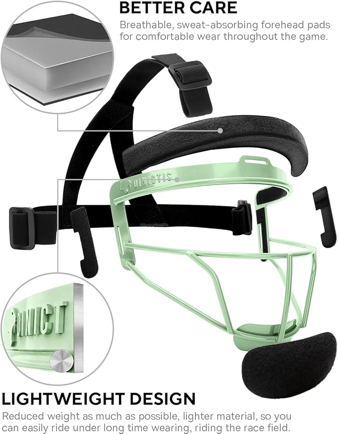 Dinictis Softball Face Mask, Lightweight, Comfortable, with Wide Field Vision, Durable and Safe Face Guards, Premium Protective Softball Fielder's Mask