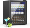 Stopasd Beverage Refrigerator Cooler, 1.7 Cu.Ft/70 Can Drink Fridge with Adjustable Shelves & Clear View Door Soda Wine Beer, Quiet Undercounter Small Fridge for Home/Office/Bar/Garage(40-61 ℉), Black