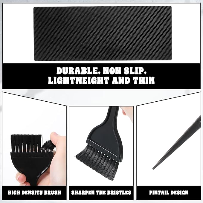 4 Pcs Highlighting Board Set, Black Dye Boards Brushes Portable Foiling Board Professional Dye Highlighting Kit for Men Women Home Salon Beginners Professionals Hairstylist Accessories