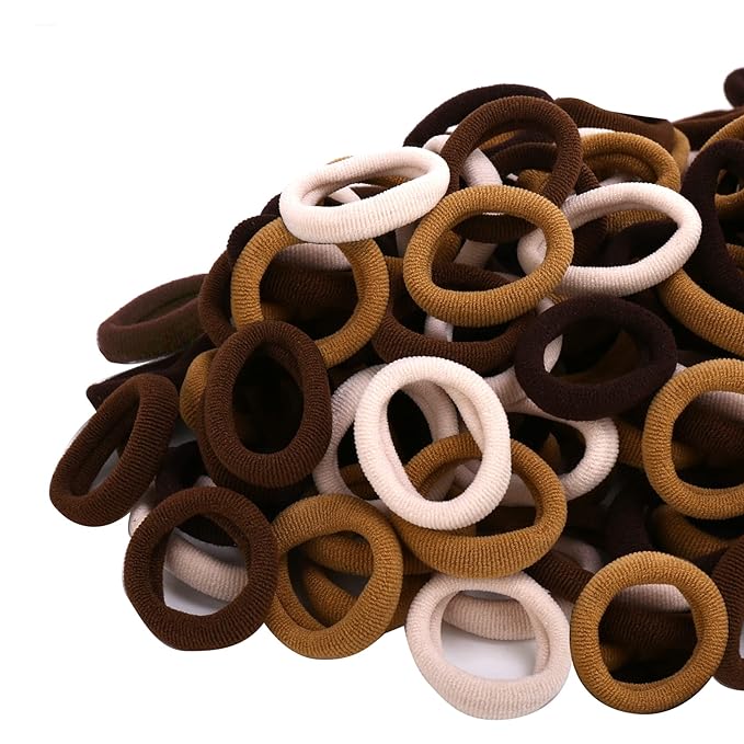 Mini Hair Ties for Girls, Toddlers and Infants - Tiny No Damage Ponytail Holders and Bands (Diameter 1 Inch, 4 Colors)