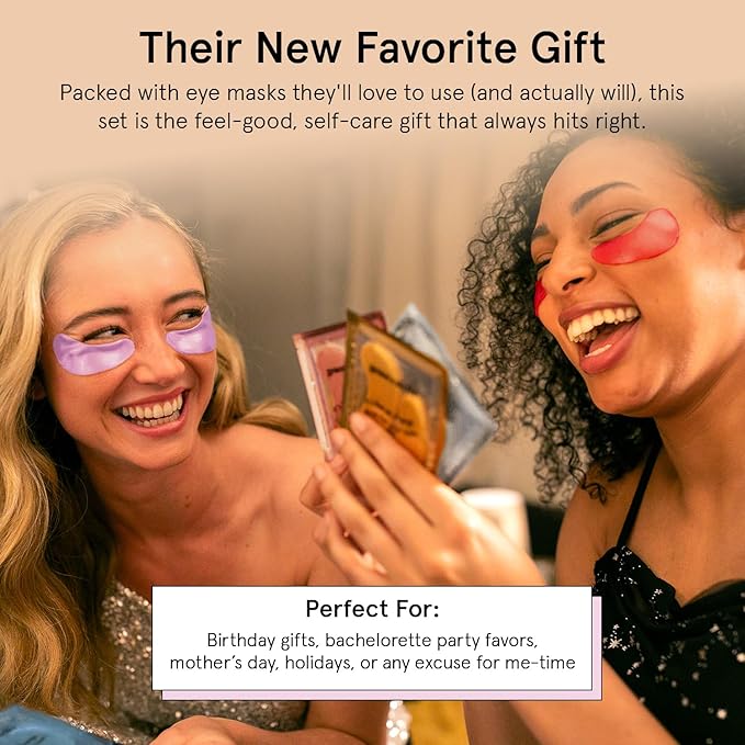 grace & stella Under Eye Mask Variety Pack - 18 Pairs of Under Eye Patches for Dark Circles - With 6 Colors (3 Pairs/Color) - Valentines Gift Bags - Gel Masks Puffy Eyes for Women, Vegan Cruelty Free