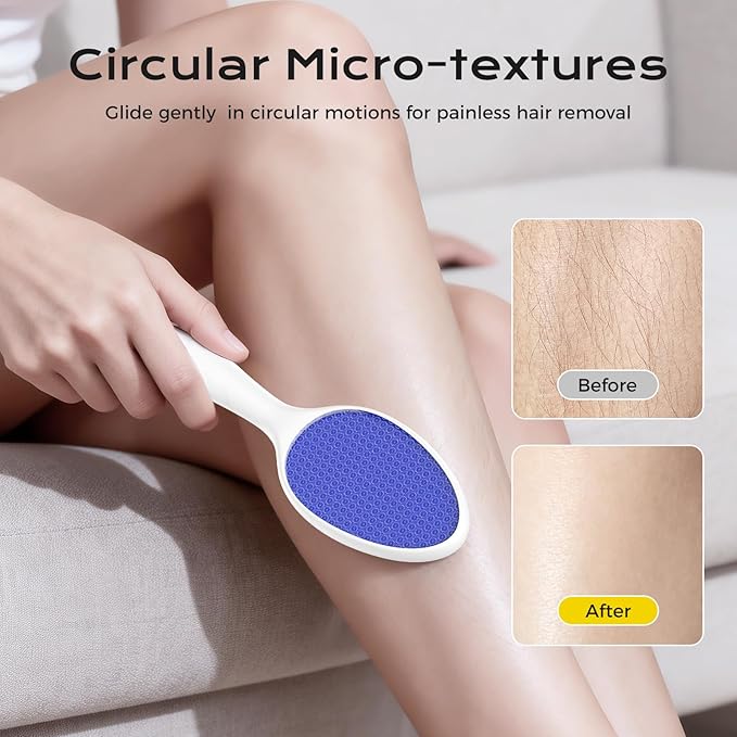 Foot File, Nano Glass Foot File Callus Remover with Handle, 2-in-1 Foot Scrubber Dead Skin Remover, Gentle Exfoliation Foot Buffer Pedicure Tools for Feet-Blue