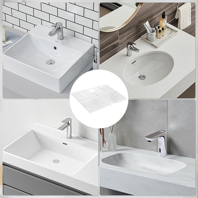 Beard Hair Catcher for Sink Beard Bib Disposable Beard Catcher for Shaving Sink Cover for Shaving & Trimming Clear Stop Worrying About Cleaning (Clear 100 PCS)