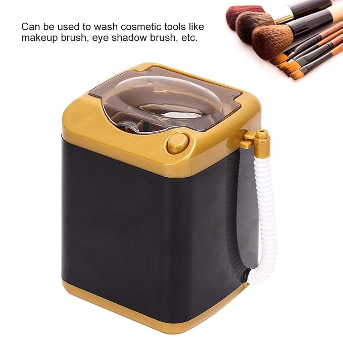 Sonew Cosmetic Tool Cleansing Machine, Electric Mini Washing Machine, Mini Makeup Tool Blensh Children Toy Gift(gold)