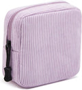 Small Makeup Bag for Purse,Mini Cosmetics Bag cute Zipper corduroy Cosmetic Pouch Storage Pouch Travel Toiletry Organizer for Women Girls(Purple)