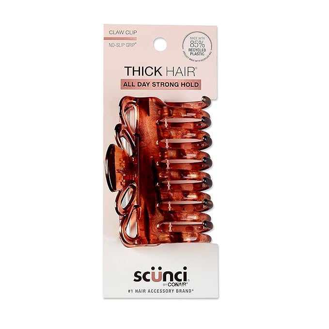 Scunci by Conair claw clips for thick hair - hair accessories for women- claw clip - Tortoise- 1 Count