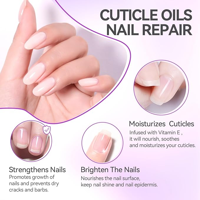 gelike ec Cuticle Repair Oil for Damaged Nails Lavender Smells Nail Treatment for Growth and Strengthen - Growth Oil Quick Dry Nail Care Moisturize Weak Thin Salon and Home 15ML LARGE CAPACITY