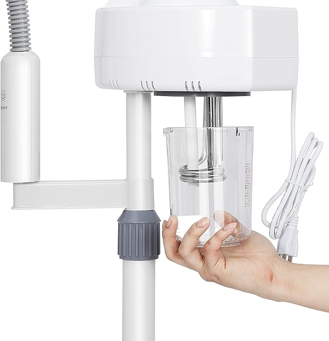 2 in 1 Facial Steamer Professional Nano Ionic Face Deep Cleansing Hydration with 5X Magnifying LED Lamp & Rolling Wheels, High Frequency, Portable Home Spa Salon Beauty Skin Care Equipment