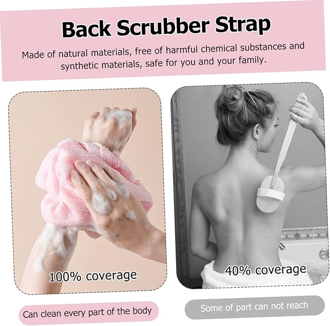 Portable Exfoliating Back Scrubber Strap Dual-Sided Bath Wash Cloth for Deep Cleansing and Relaxation Eco-Friendly Material Travel-Friendly Design for Home Use Go Bathing