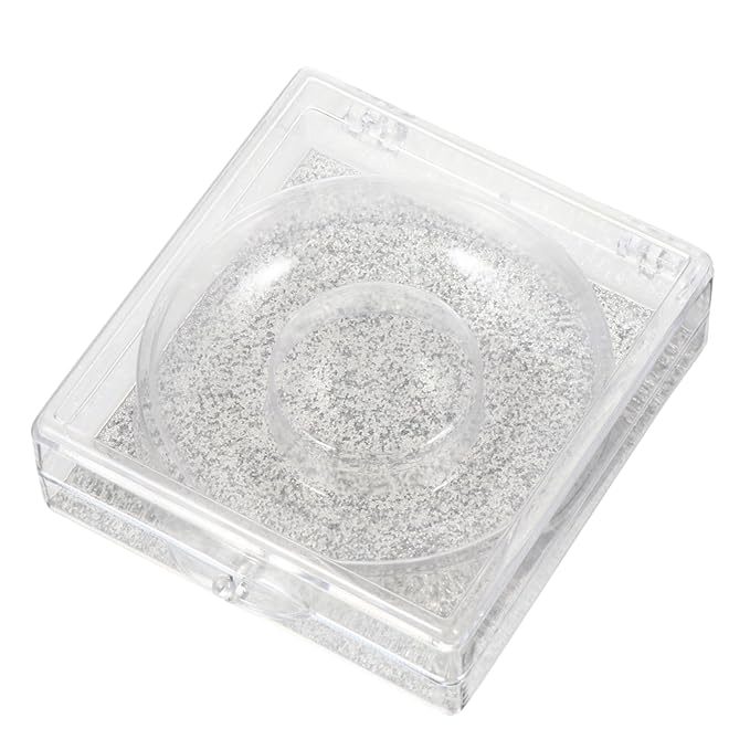 6pcs Eyelash Storage Boxes Square Glitter Eyelash Packaging Cases Unique Silver Card Design for Easy Viewing and Protection