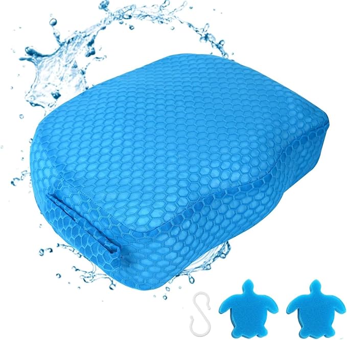 Hot Tub Booster Seat, Weighted SPA Booster Seat Cushion for Adults, 3D Air Mesh Inflatable Hot Tub Seat Accssories with Non-Slip Micro Dot Bottom,Indoor or Outdoor Quick Dry Hot Tub Pillow