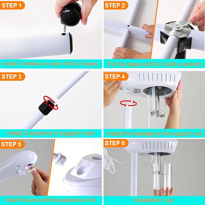 Professional Facial Steamer for Deep Cleansing and Hydration, Ozone Spa Face Steamer on Wheels, Adjustable Height and Angle,Estheticians Steamer More Steam,Suitable for Beauty, Spa and Home Use