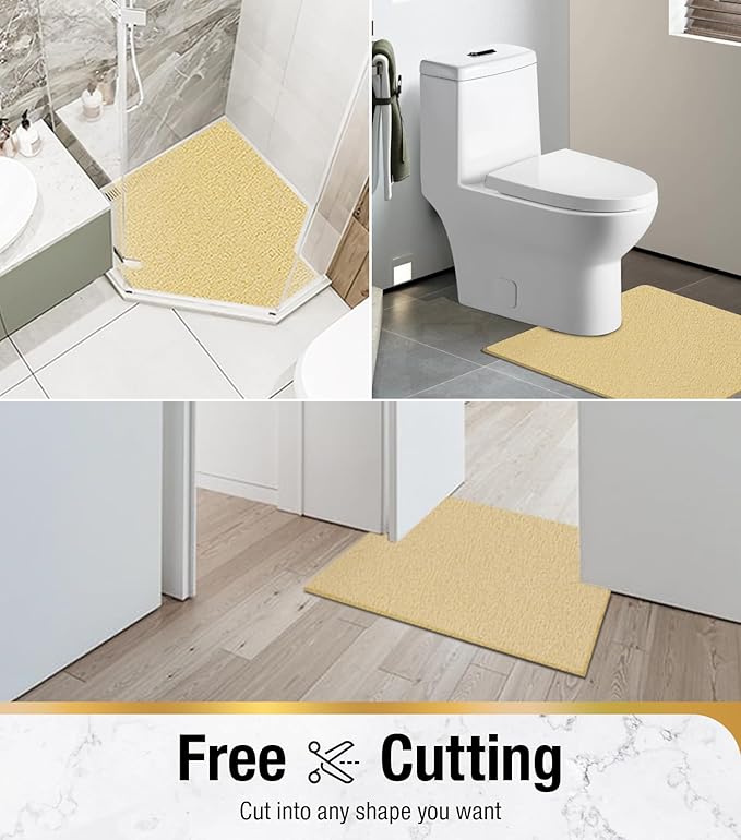 HITSLAM Square Shower Mat Non Slip, Bath Tub Mat for Textured Surface, Soft PVC Loofah Bathtub Mats Without Suction Cups, Quick Drying Shower Floor Mat, 24 x 24 Inch Bathroom Accessories, Beige