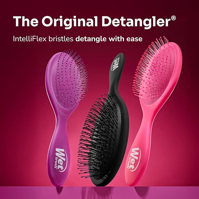 Wet Brush Original Detangler Hair Brush, Silver (Groovy Disco), Ultra-Soft IntelliFlex Bristles, Detangling Bristles Glide Through Tangles (Wet Dry & Damaged Hair), Women & Men