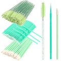 300 PCS Eyelash Extension Supplies Kit, Disposable Micro Swab Brush, Eyebrow Spoolie, Lip Brush, Mascara Wand Applicator (light green kits)