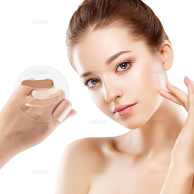 AUEAR, 3 Pack Makeup Mixing Palette Acrylic Handheld Tray Foundation Eye Shadow Hand Cosmetic Dish Blending