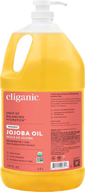 Cliganic Organic Jojoba Oil 128oz with Pump (Gallon Size), Bulk, 100% Pure - Non-GMO