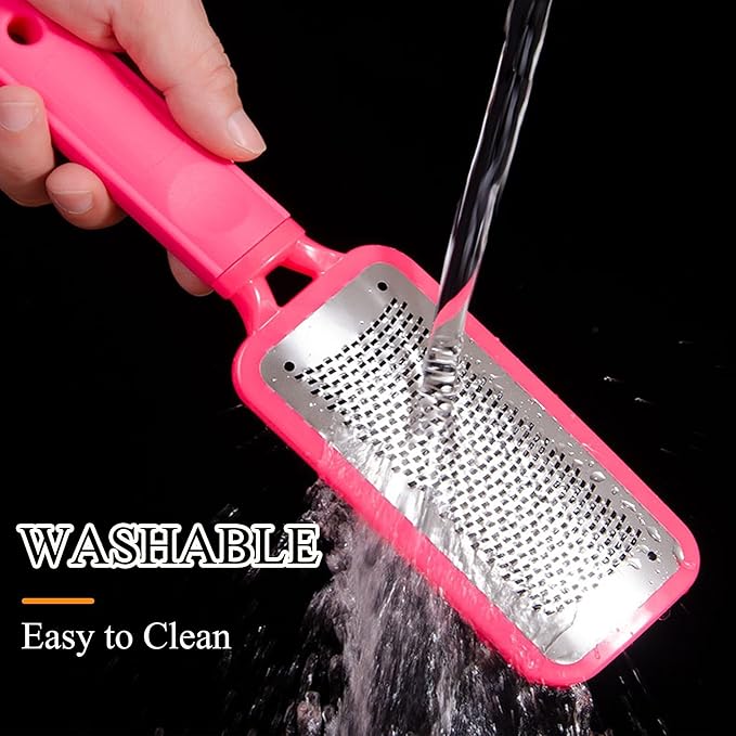 Foot Files Foot Scrubber Pedicure, Stainless Steel Callus Remover for Feet, Professional Foot Grater Rasp Scraper to Hard Skin Corns for Dry and Wet Fee