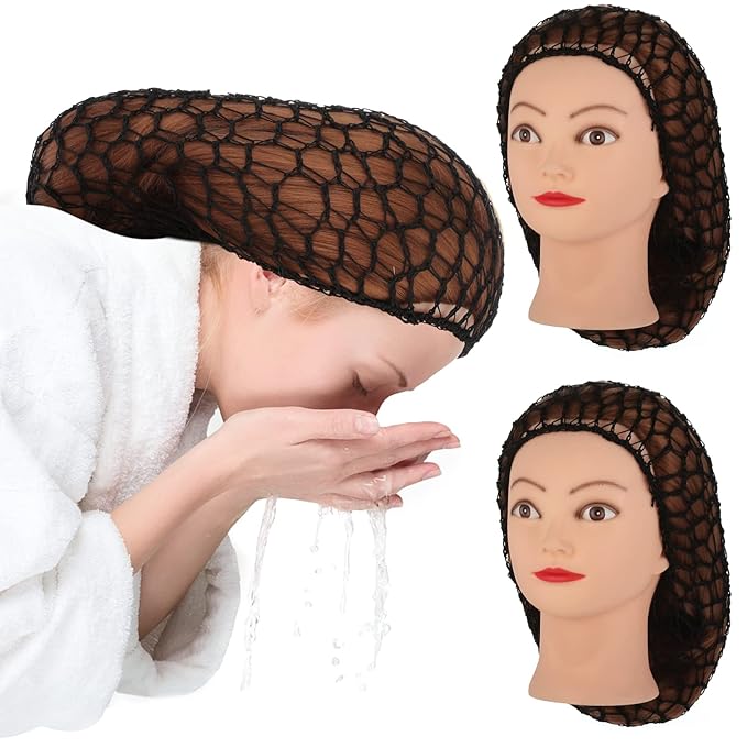 Mesh Rayon Knit Snood Hat Crochet Hair Wraps Sleep Cap Large Hair Cover Ornament Accessory