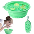 Silicone Face Ice Bath Bowl with Built-In Icetray,Silicone and Foldable Face Tub,Ice Bath Water Chiller,Skin Tightening and Acne Relief for Home & Travel (Green)