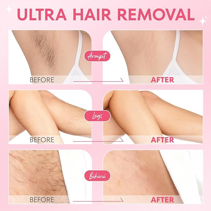 VG VOGCREST Bikini Trimmer for Women: Rechargeable 2-in-1 Painless Body Shaver for Leg Arm Underarm with Length Combs - Portable Travel Friendly Pubic Grooming Kit with Charging Dock (Light Pink)